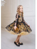 Black Star Tulle Sparkly Flower Girl Dress Photoshoot Outfit